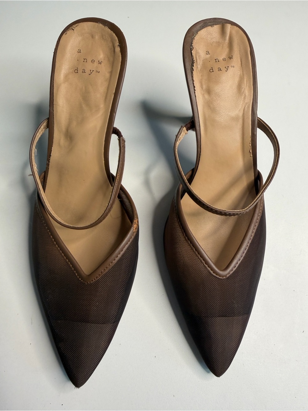 a new day Brown Pointed Toe Slingback Mules